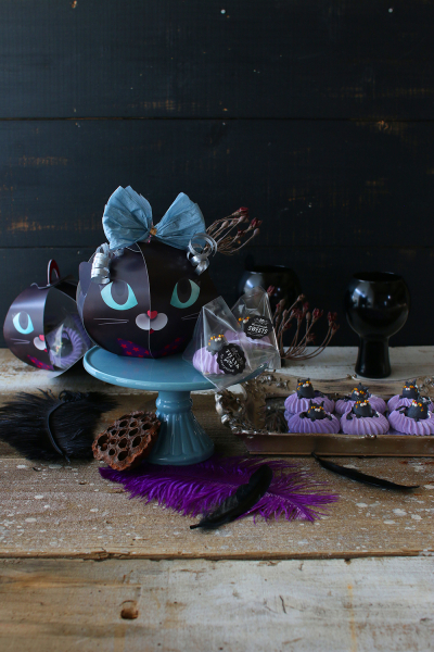 黒猫メレンゲ菓子のラッピング