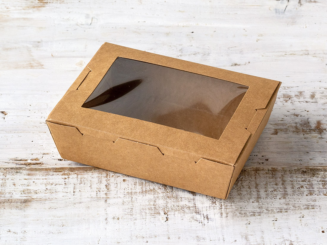 窓付きランチボックス（XS）クラフト | 紙製の弁当容器 | お菓子・パン