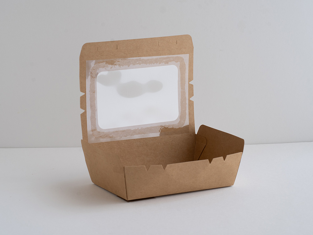 窓付きクラフトランチボックス S | 紙製の弁当容器 | お菓子・パン材料 