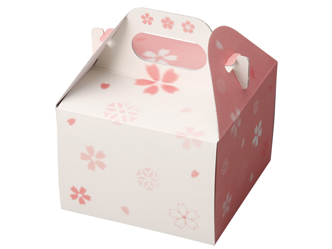 ケーキ箱 和彩サービス箱(桜) 4ケ | 手提げケーキ箱 | お菓子・パン