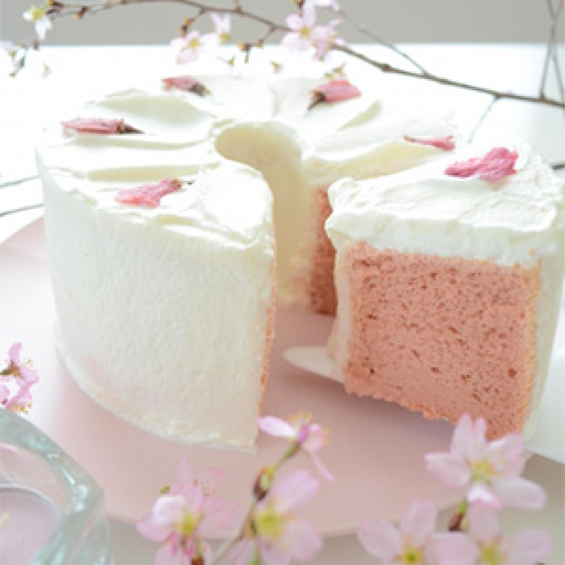 桜のシフォンケーキ」Mari | お菓子・パンのレシピや作り方【cotta